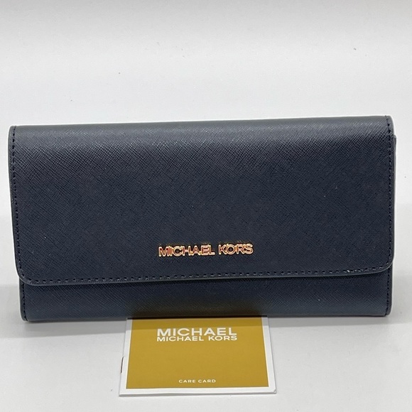 Michael Kors Large Trifold Wallet Black - Picture 1 of 10